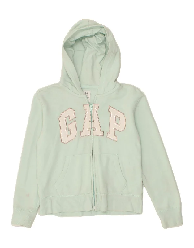 GAP Girls Graphic Zip Hoodie Sweater 14-15 Years 2XL Grey Cotton