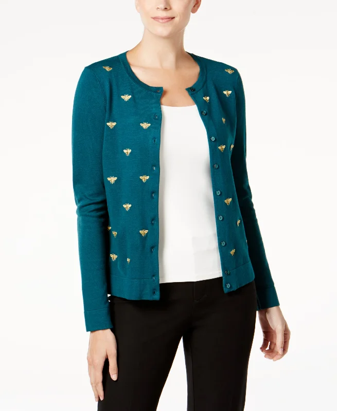 Charter Club Embroidered Long Sleeve Cardigan