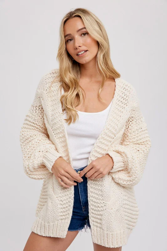 Cream Chunky Knit Cardigan