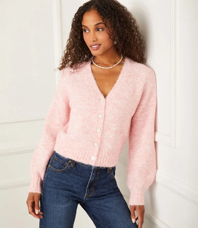 Petite Size Pearl Button Cardigan Sweater